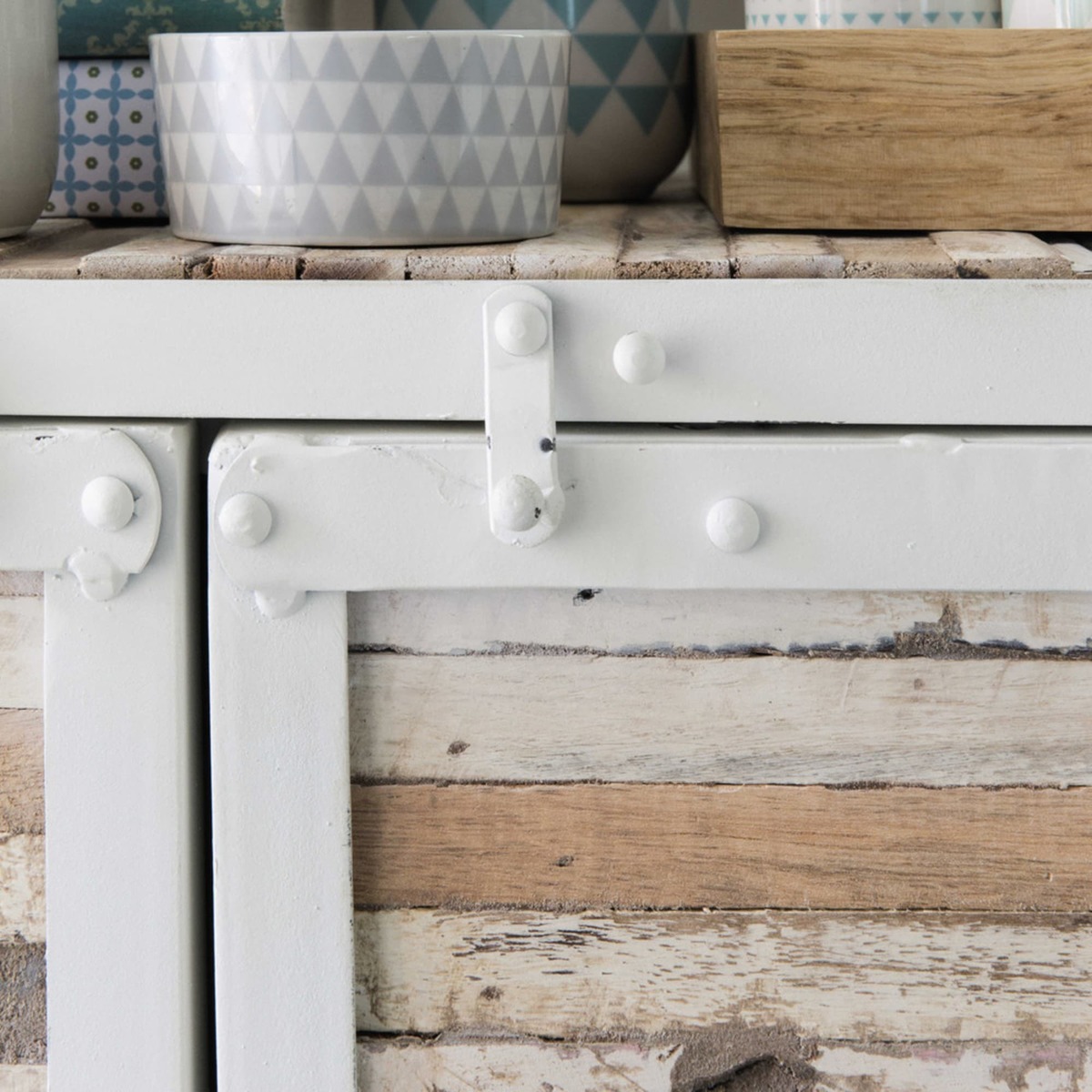 Metal cabinet in white W 75cm Mistral – image 6