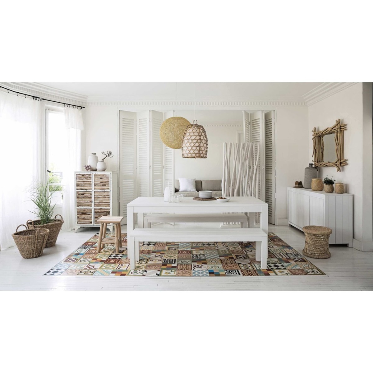 Metal cabinet in white W 75cm Mistral – image 8