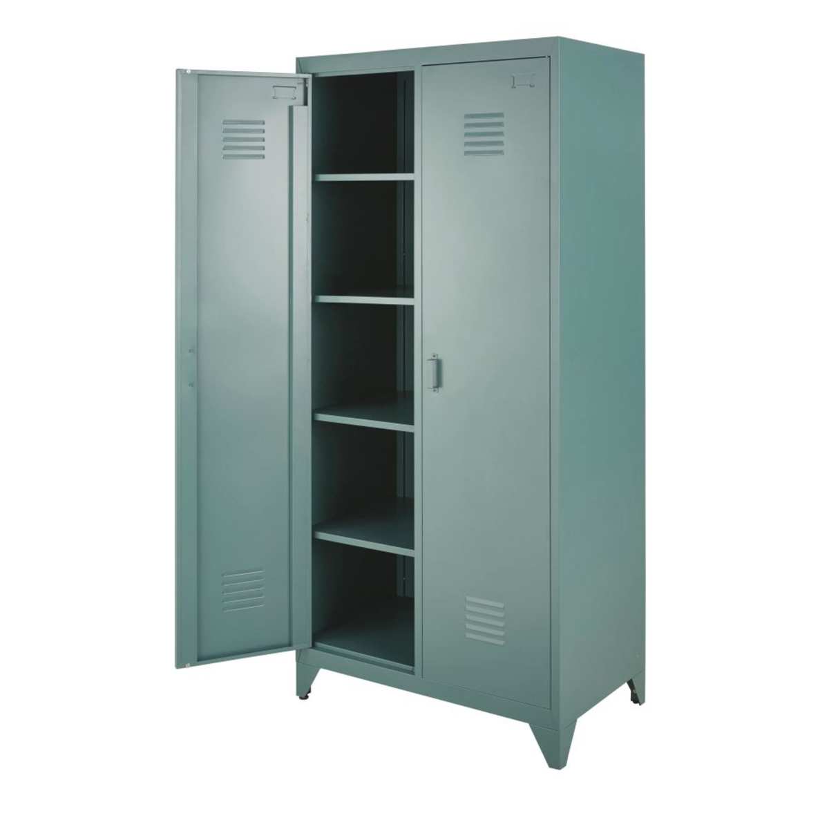 Dark green metal 2-door wardrobe Safari – image 2