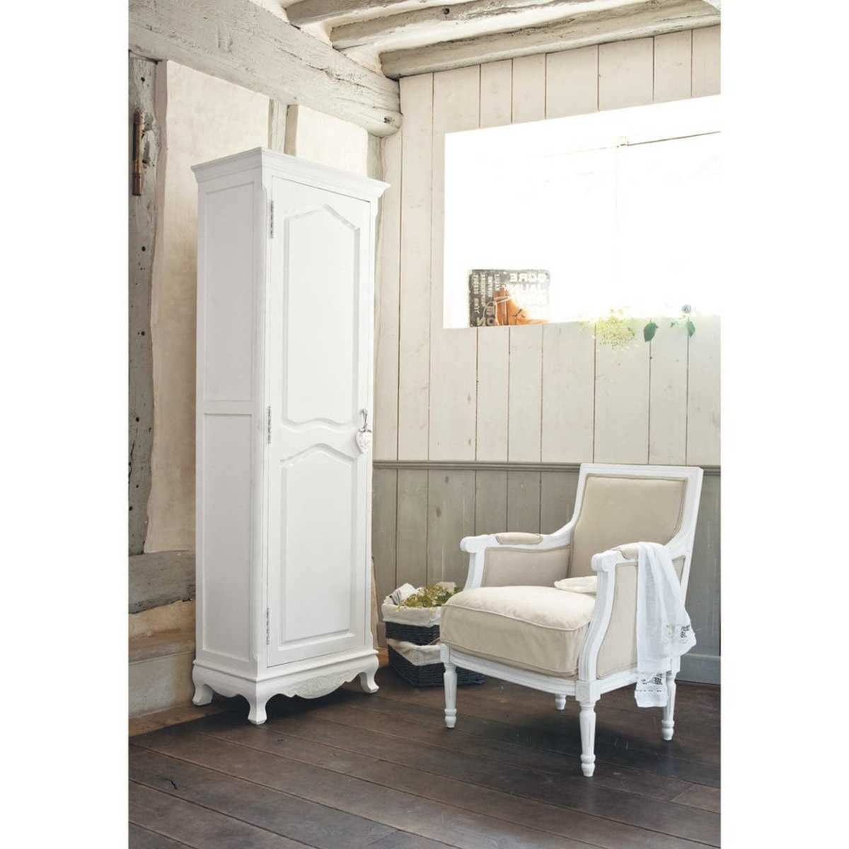 Paulownia wood Bonnetiere wardrobe in white Joséphine – image 7