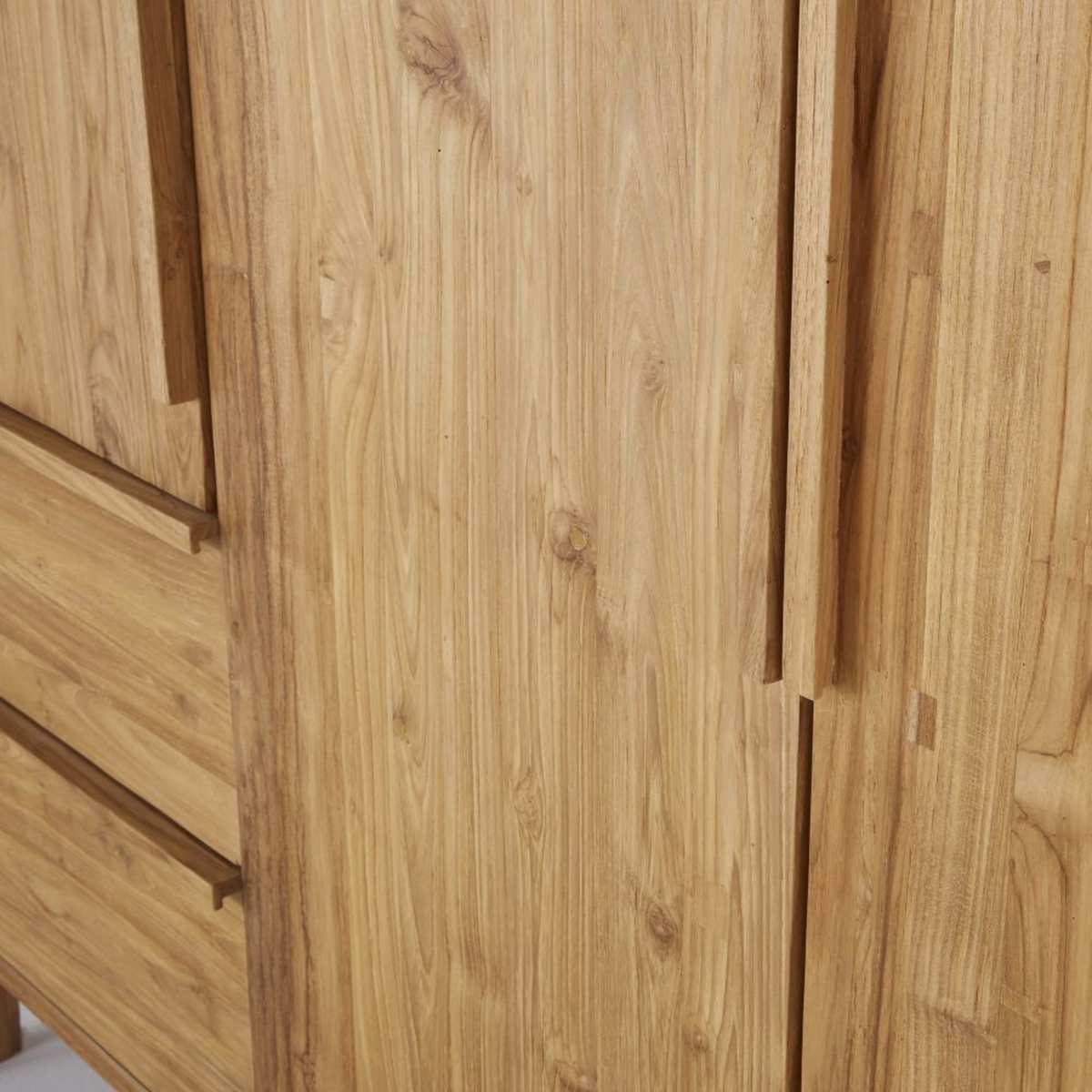 3-door 2-drawer solid recycled teak wardrobe Surabaya – image 3