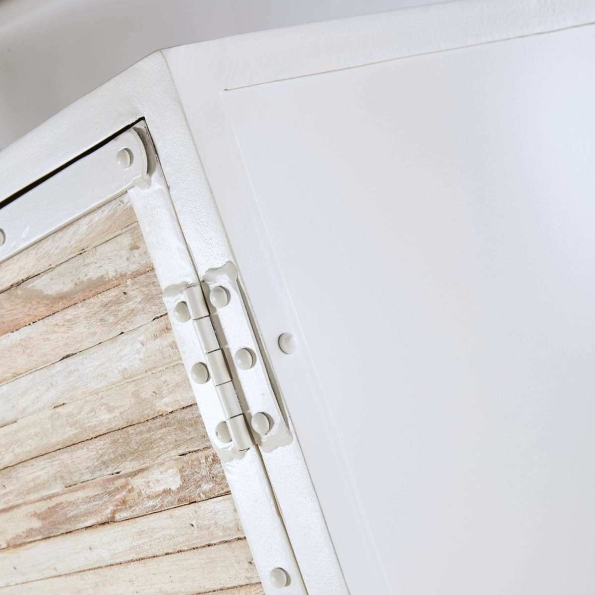 White Metal and Recycled Wood Wardrobe Mistral – image 8
