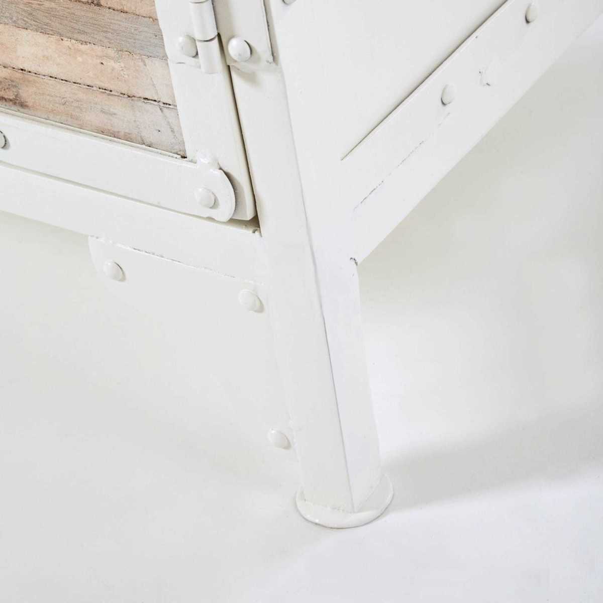 White Metal and Recycled Wood Wardrobe Mistral – image 10