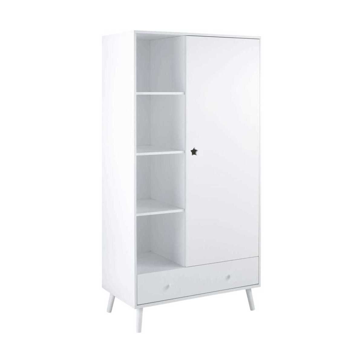 White 1-Door 1-Drawer Wardrobe Dreams – image 2