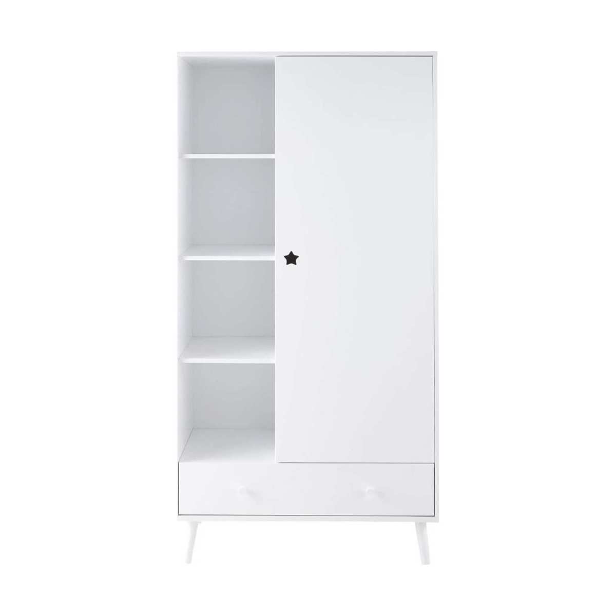 White 1-Door 1-Drawer Wardrobe Dreams – image 1