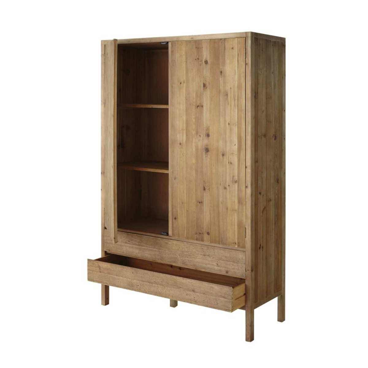Recycled Pine 2-Door 2-Drawer Wardrobe Cappadoce – image 3