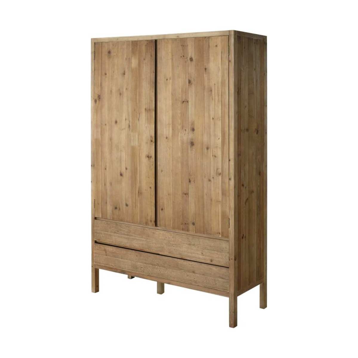 Recycled Pine 2-Door 2-Drawer Wardrobe Cappadoce – image 2