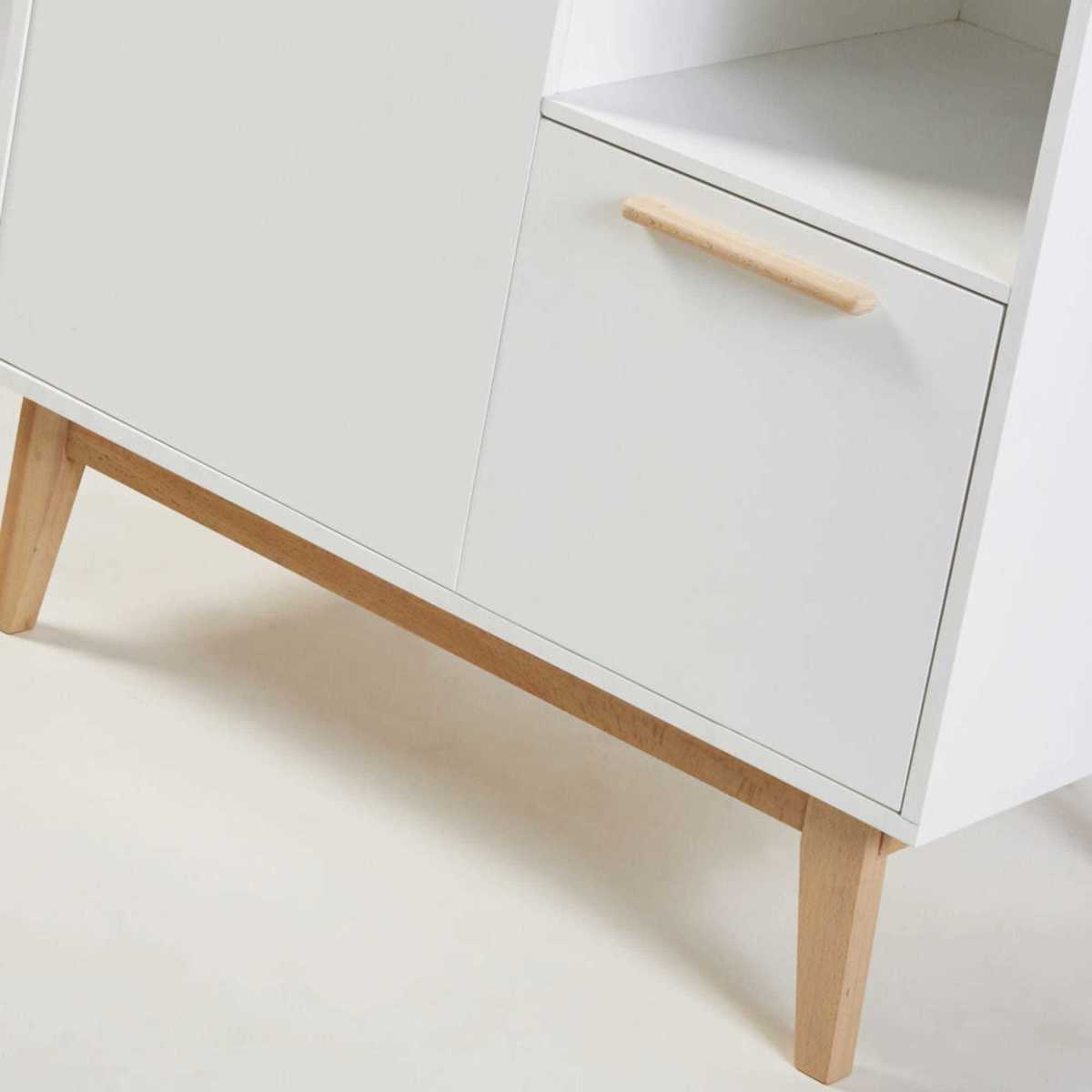 White Scandinavian-Style 1-Door 1-Drawer Wardrobe Sweet – image 3