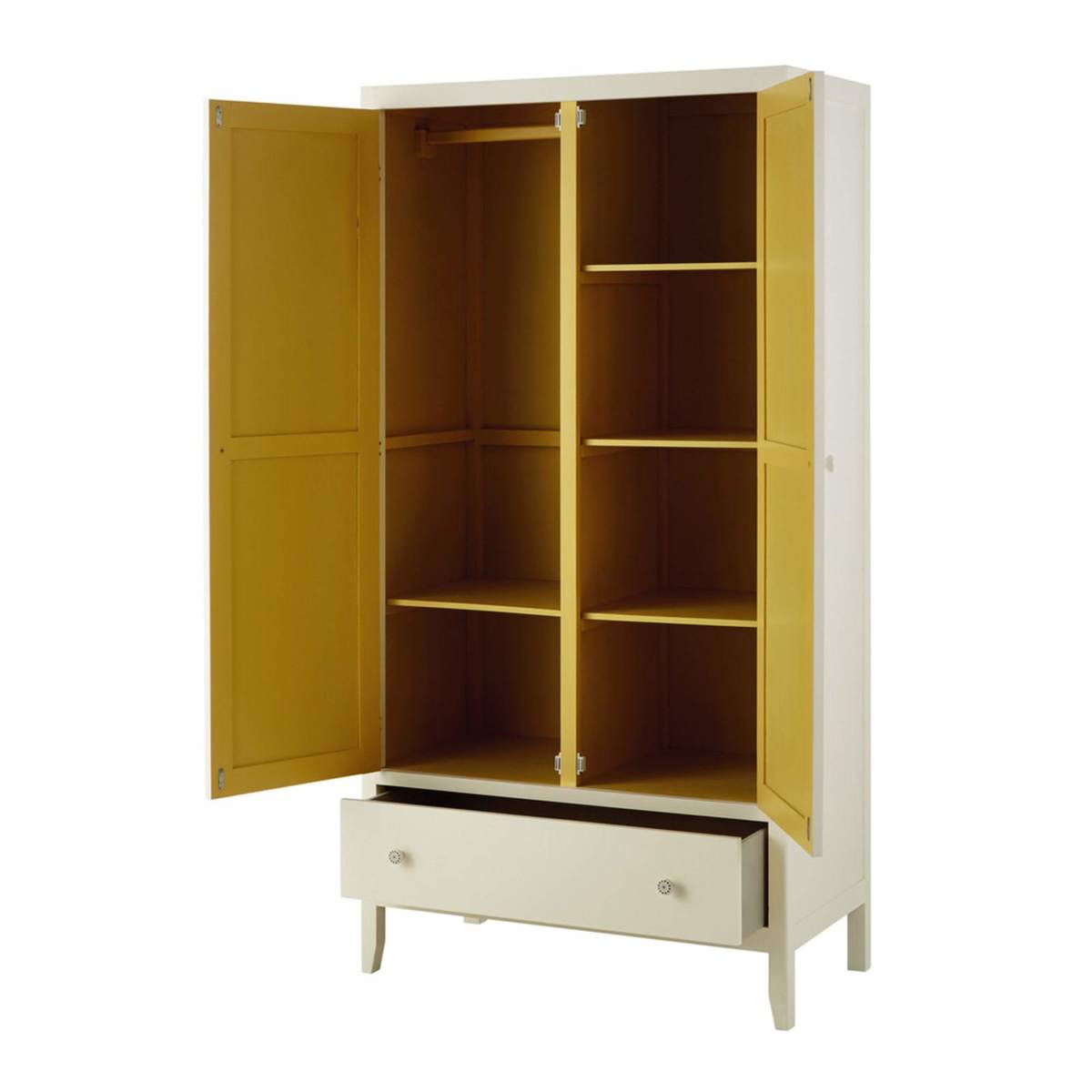 Ivory 2-Doors-1-Drawer Wardrobe Alix – image 2