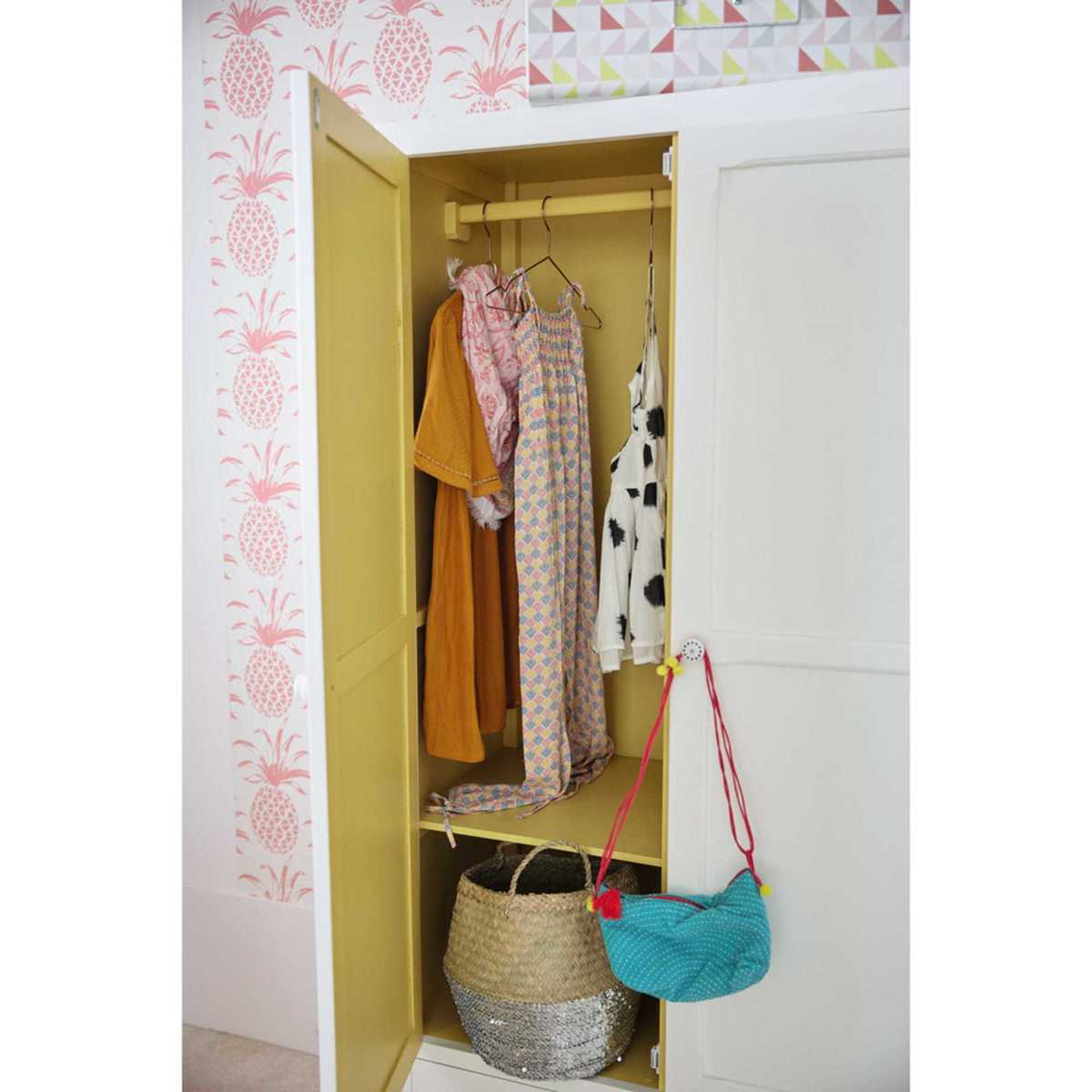 Ivory 2-Doors-1-Drawer Wardrobe Alix – image 10