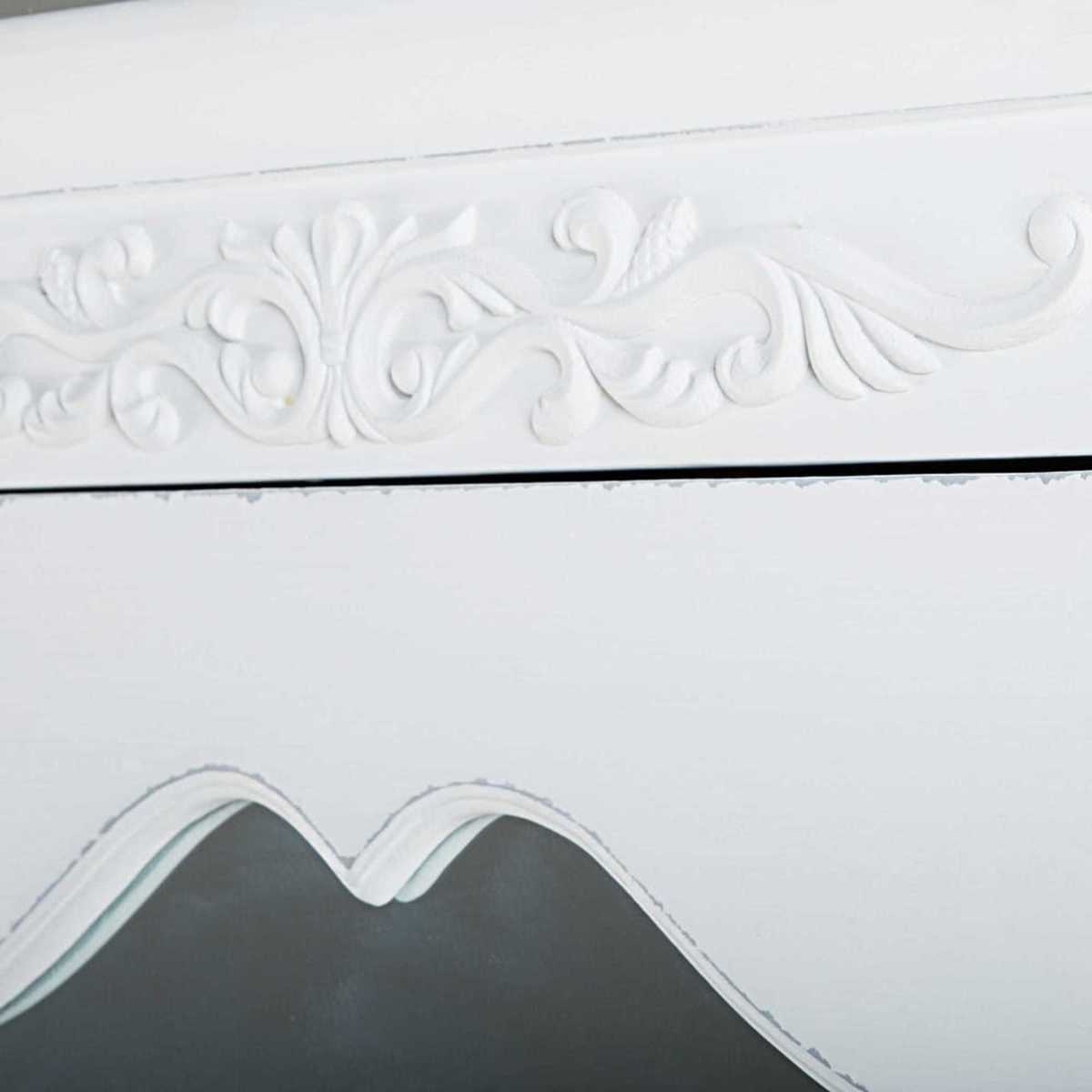 White 1-door 1-drawer bonnetière wardrobe Elisa – image 4