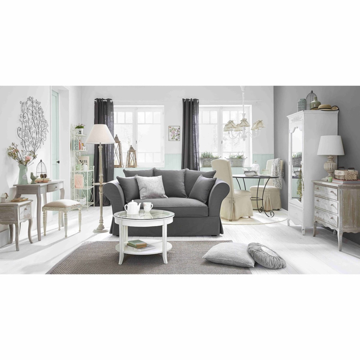 White 1-door 1-drawer bonnetière wardrobe Elisa – image 7