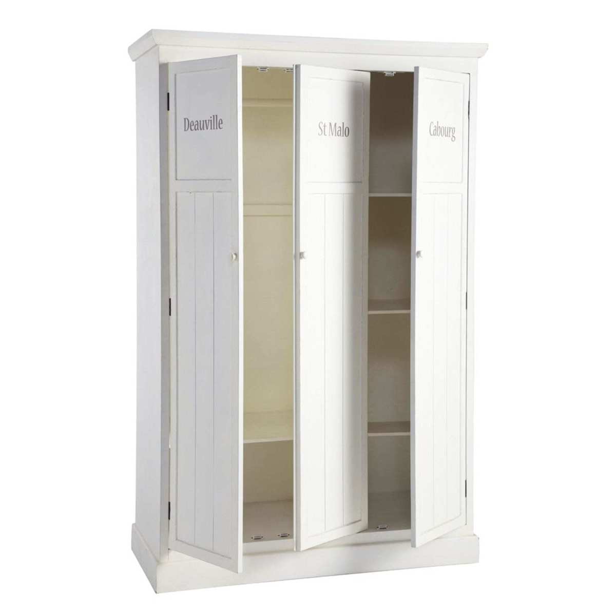 Wooden wardrobe in white W 125cm Newport – image 3