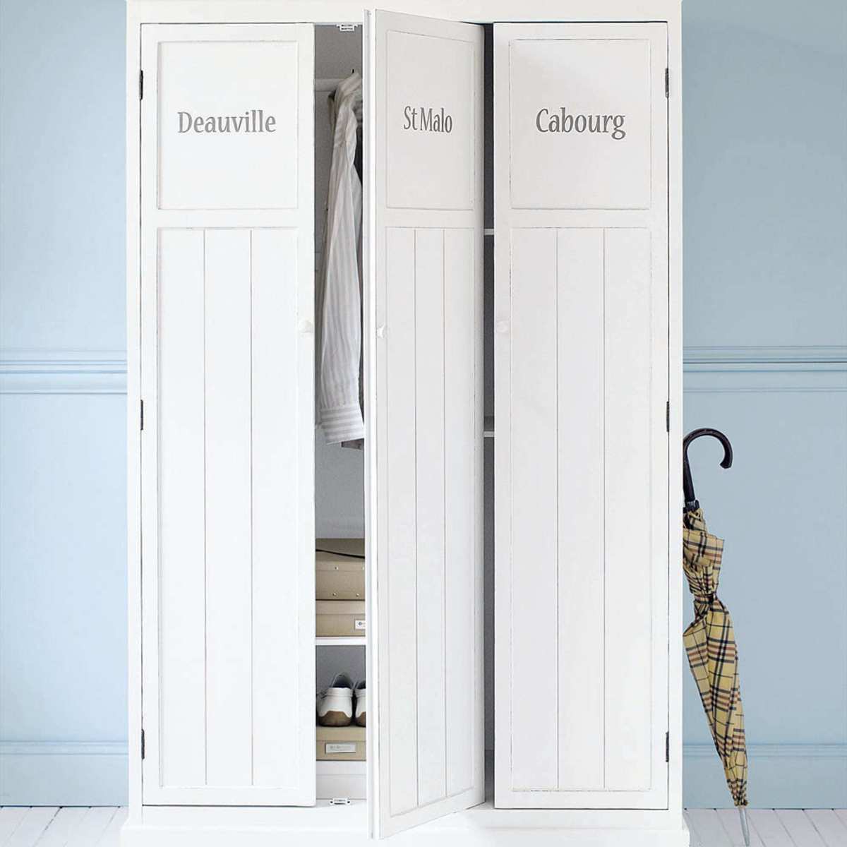 Wooden wardrobe in white W 125cm Newport – image 5