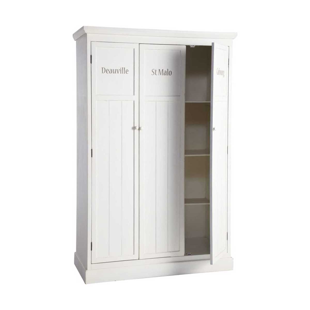 Wooden wardrobe in white W 125cm Newport – image 2