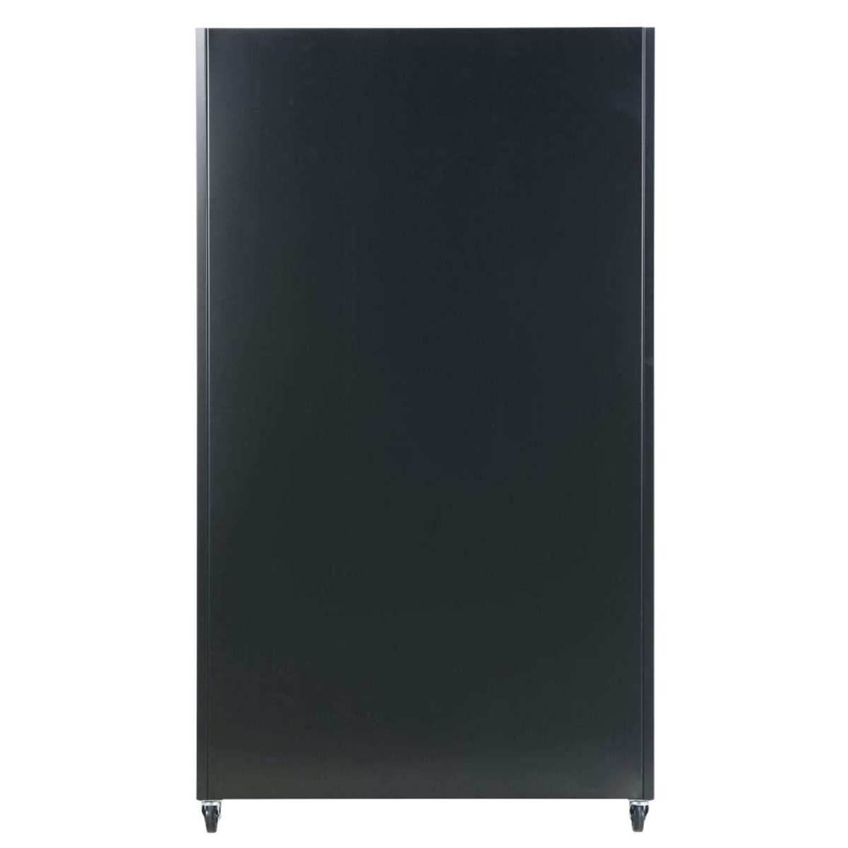 Black Metal 3-Doors Wardrobe on Wheels Loft – image 4
