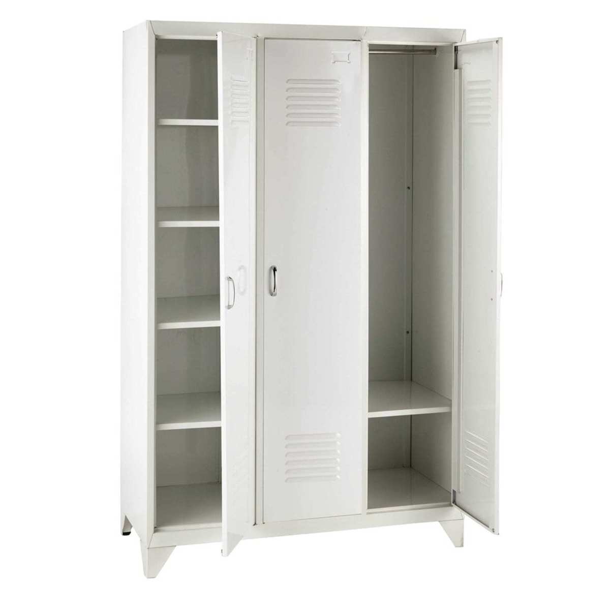 Metal industrial closet in white W 115cm Loft – image 2