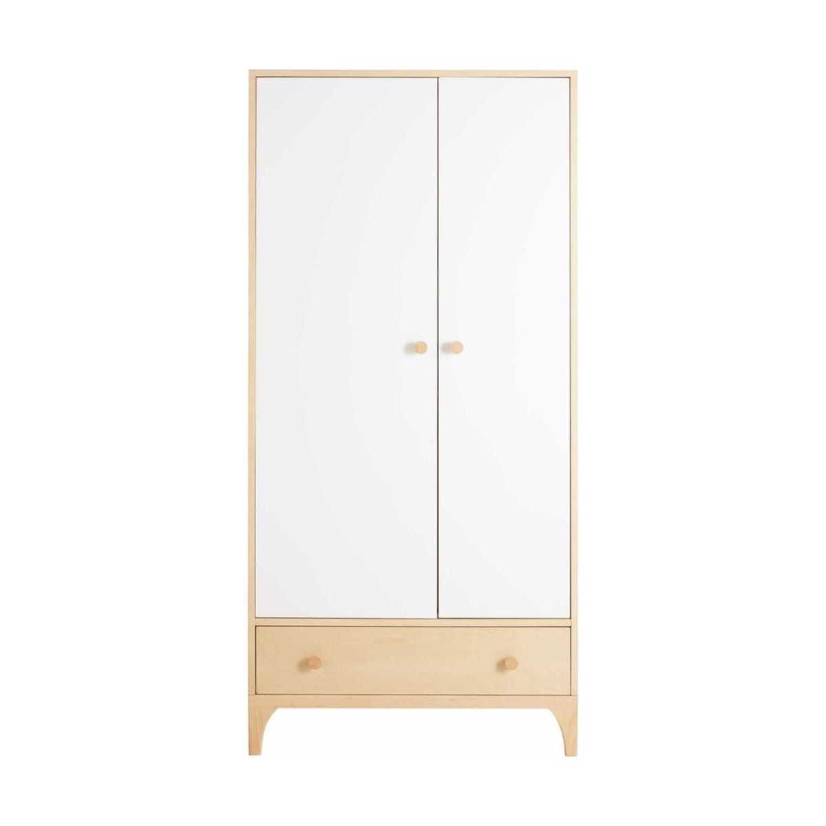 White 2-Door 1-Drawer Wardrobe Moonlight – image 1