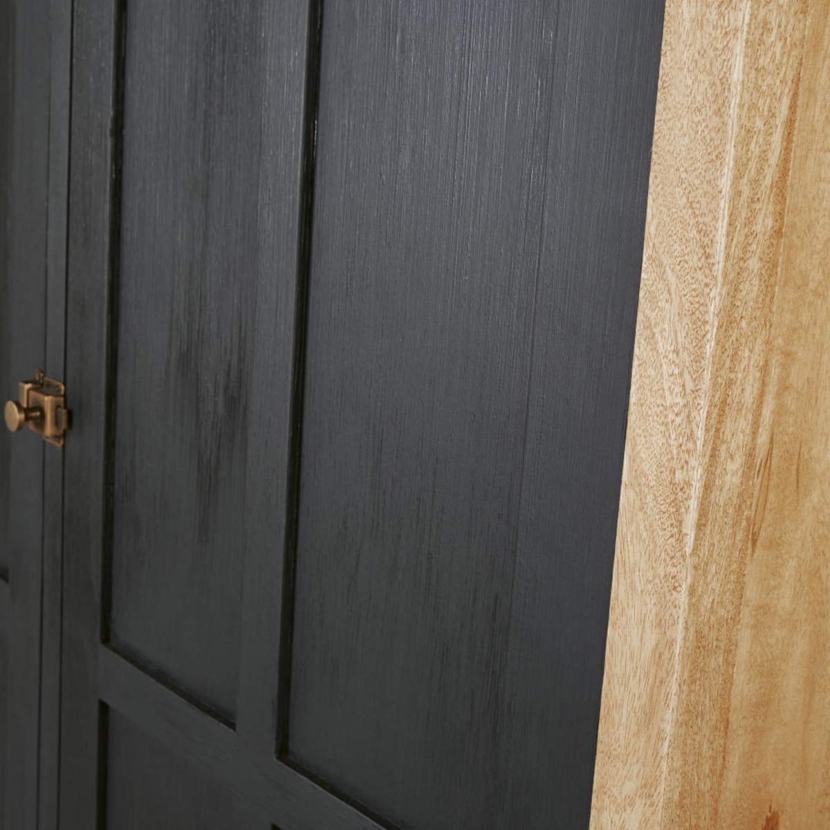 2-door two-tone solid mango wood wardrobe Cezanne – image 3