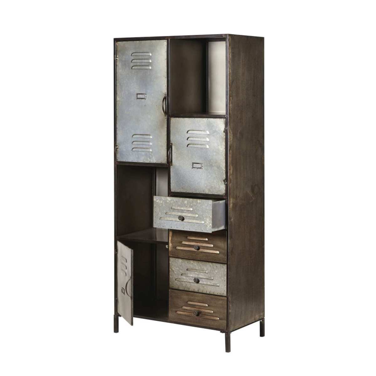3-Door 4-Drawer Industrial Storage Cabinet Iron – image 3