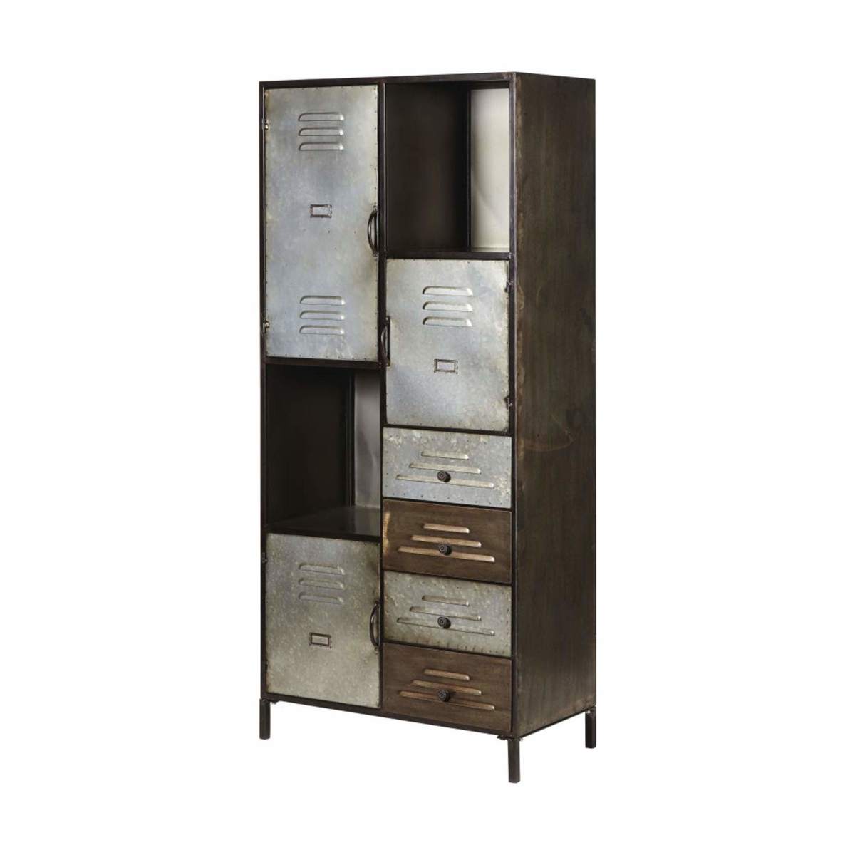 3-Door 4-Drawer Industrial Storage Cabinet Iron – image 2