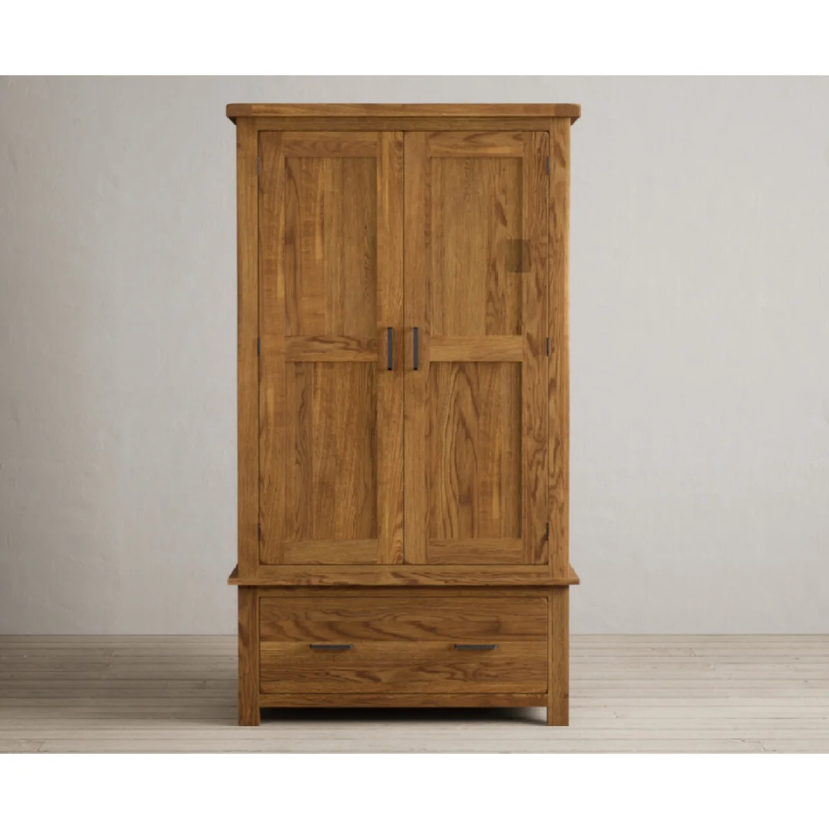 Harrogate Rustic Solid Oak Double Wardrobe – image 4