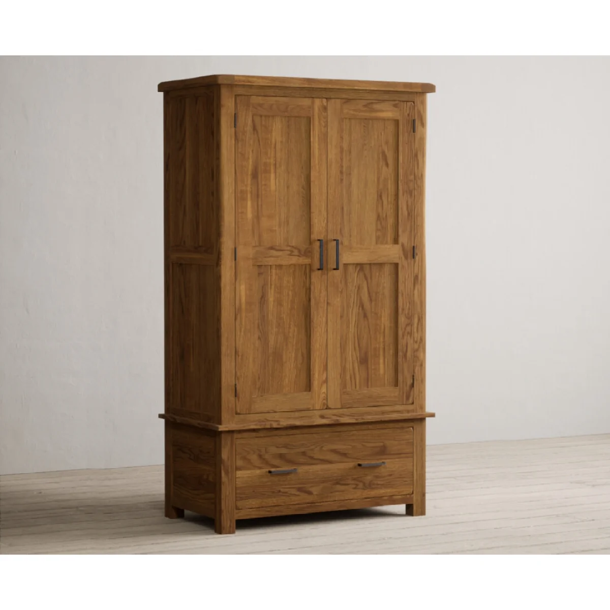 Harrogate Rustic Solid Oak Double Wardrobe – image 5