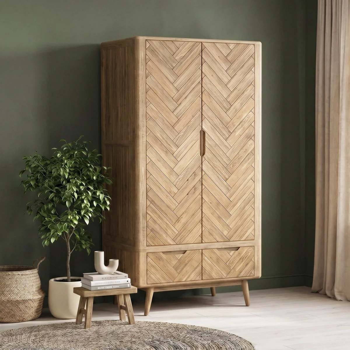 Parven Solid Oak Double Wardrobe – image 2