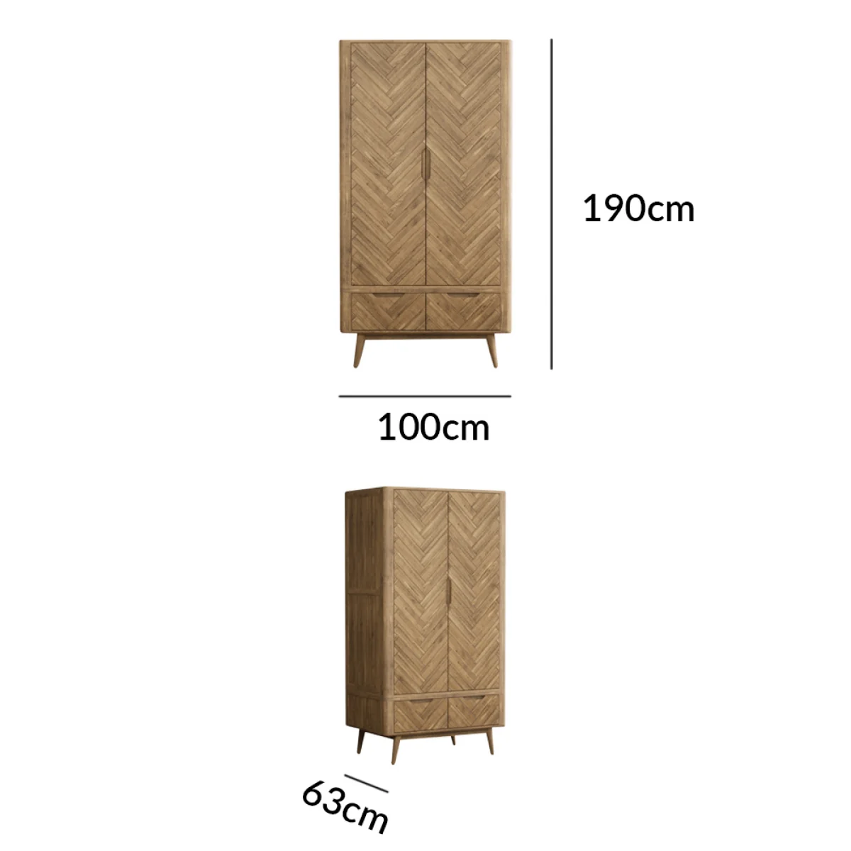 Parven Solid Oak Double Wardrobe – image 11