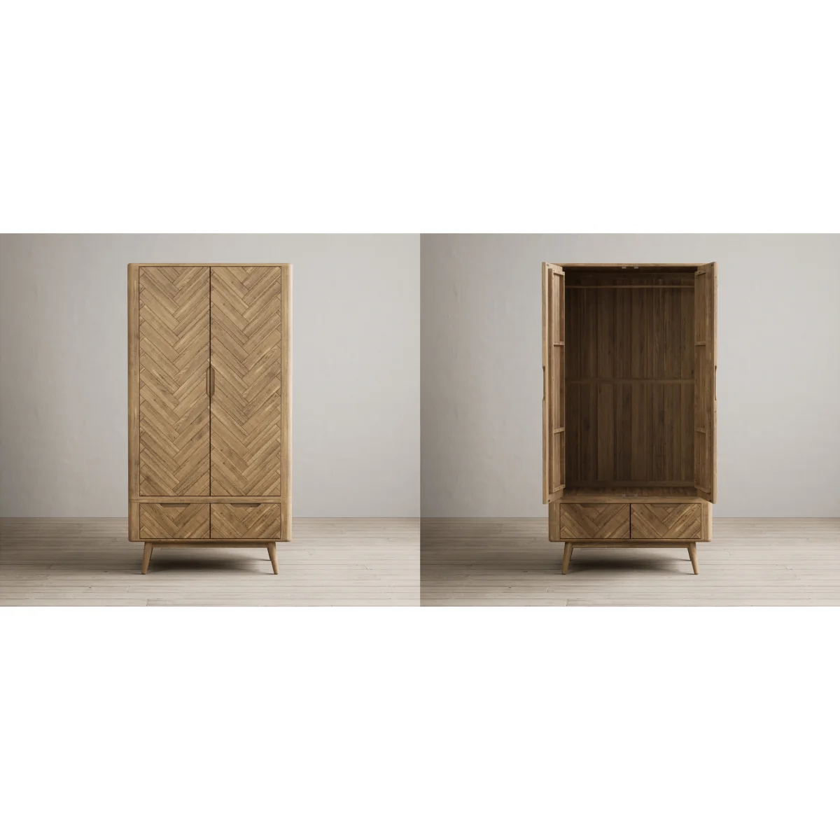 Parven Solid Oak Double Wardrobe – image 10