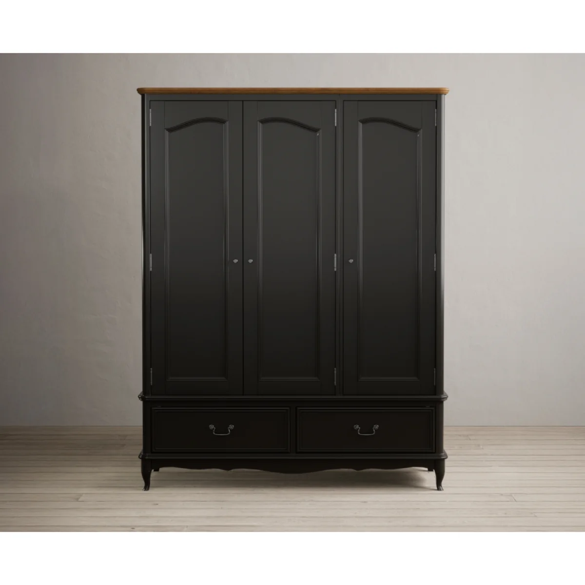Chateau Noir Oak and Black Painted Triple Wardrobe – image 5