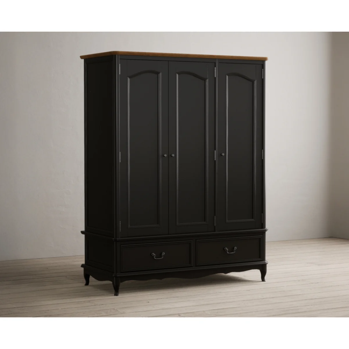 Chateau Noir Oak and Black Painted Triple Wardrobe – image 6