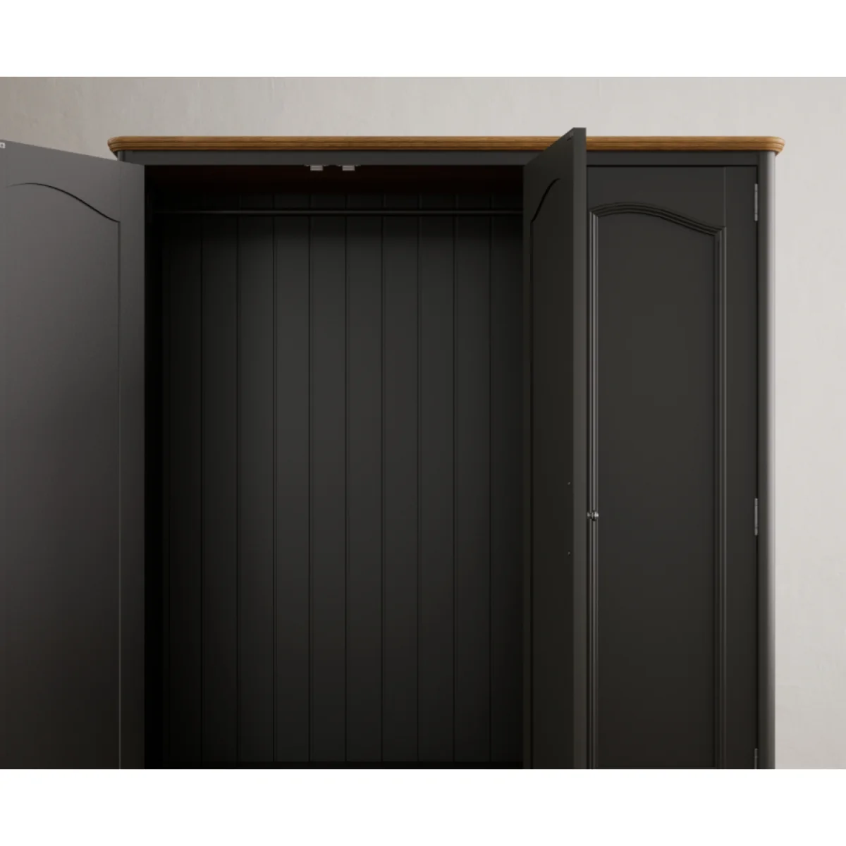 Chateau Noir Oak and Black Painted Triple Wardrobe – image 7