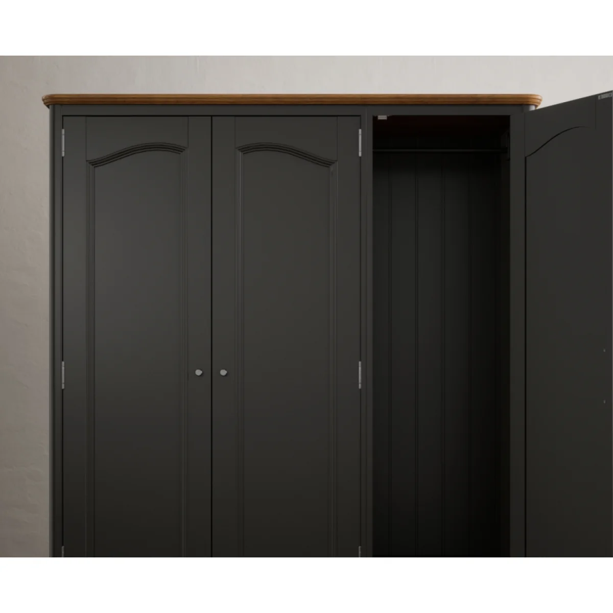 Chateau Noir Oak and Black Painted Triple Wardrobe – image 9