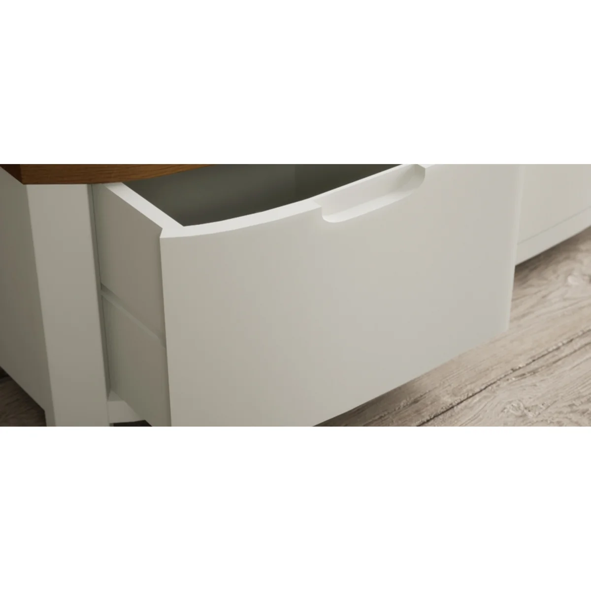 Bradwell Oak and Signal White Painted Double Wardrobe – image 12