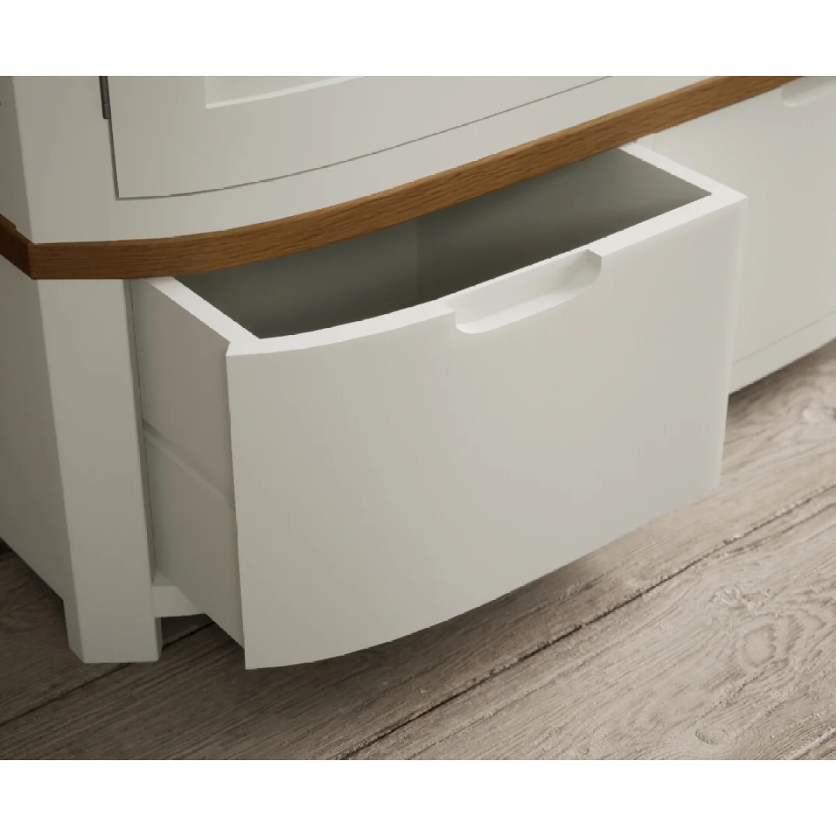 Bradwell Oak and Signal White Painted Double Wardrobe – image 9