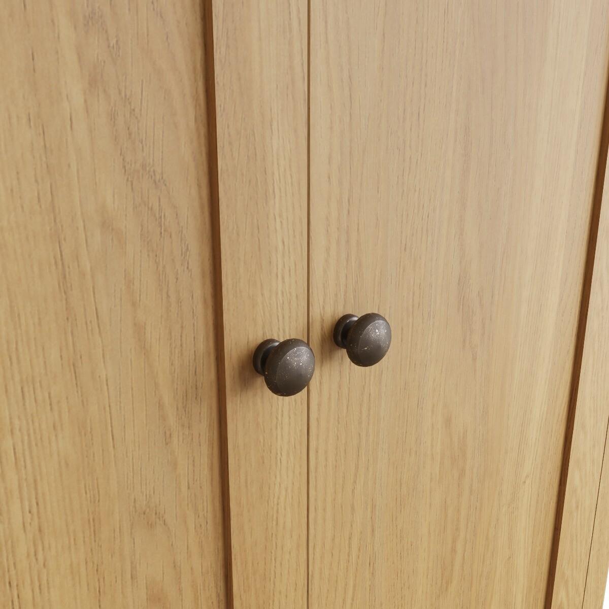 Noah Oak 2 Door 1 Drawer Wardrobe – image 6