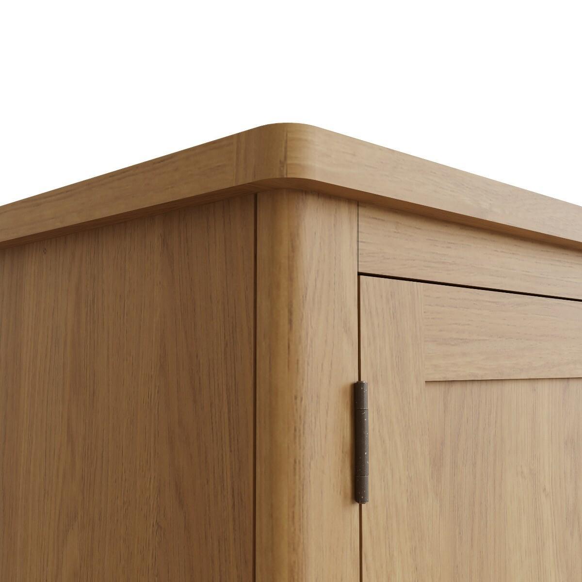 Noah Oak 2 Door 1 Drawer Wardrobe – image 8