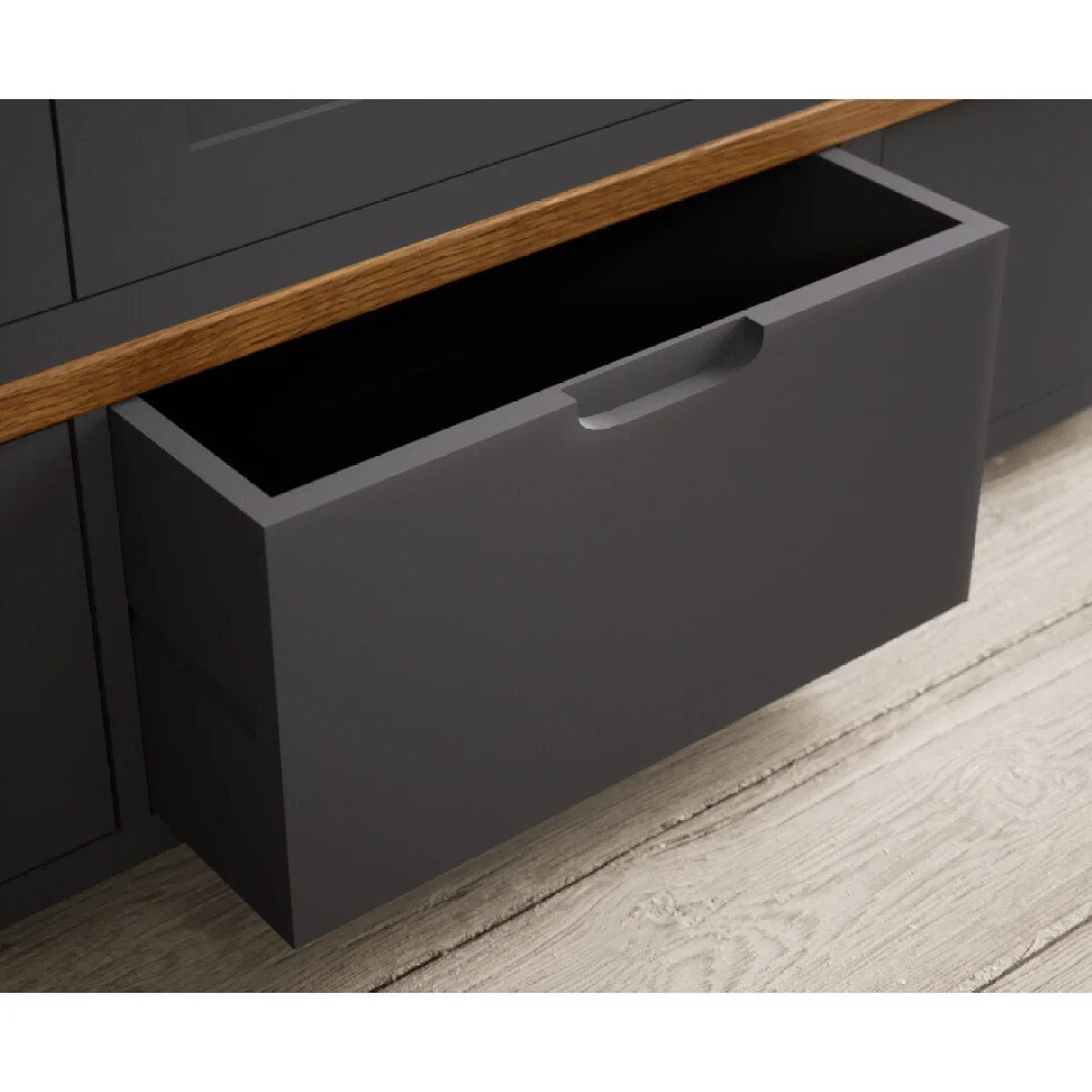 Bradwell Oak and Charcoal Painted Triple Wardrobe – image 9