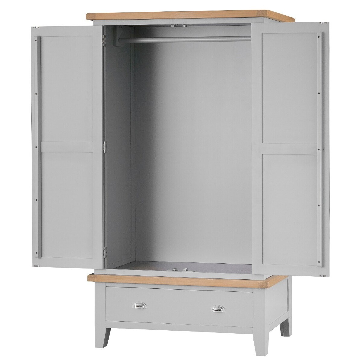 Willow Oak and Grey 2 Door 1 Draw Wardrobe – image 3