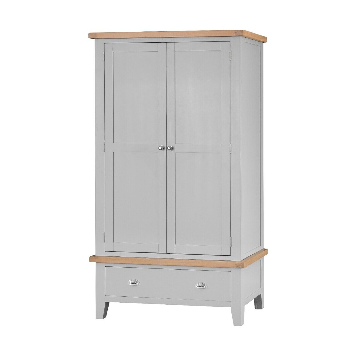 Willow Oak and Grey 2 Door 1 Draw Wardrobe – image 2