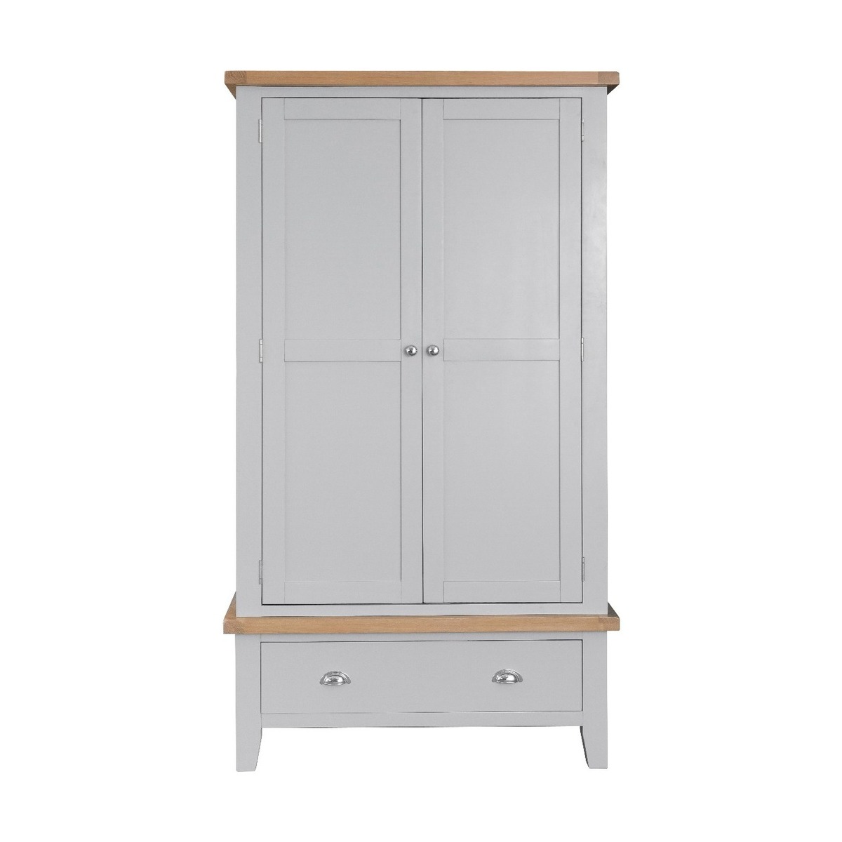 Willow Oak and Grey 2 Door 1 Draw Wardrobe – image 1