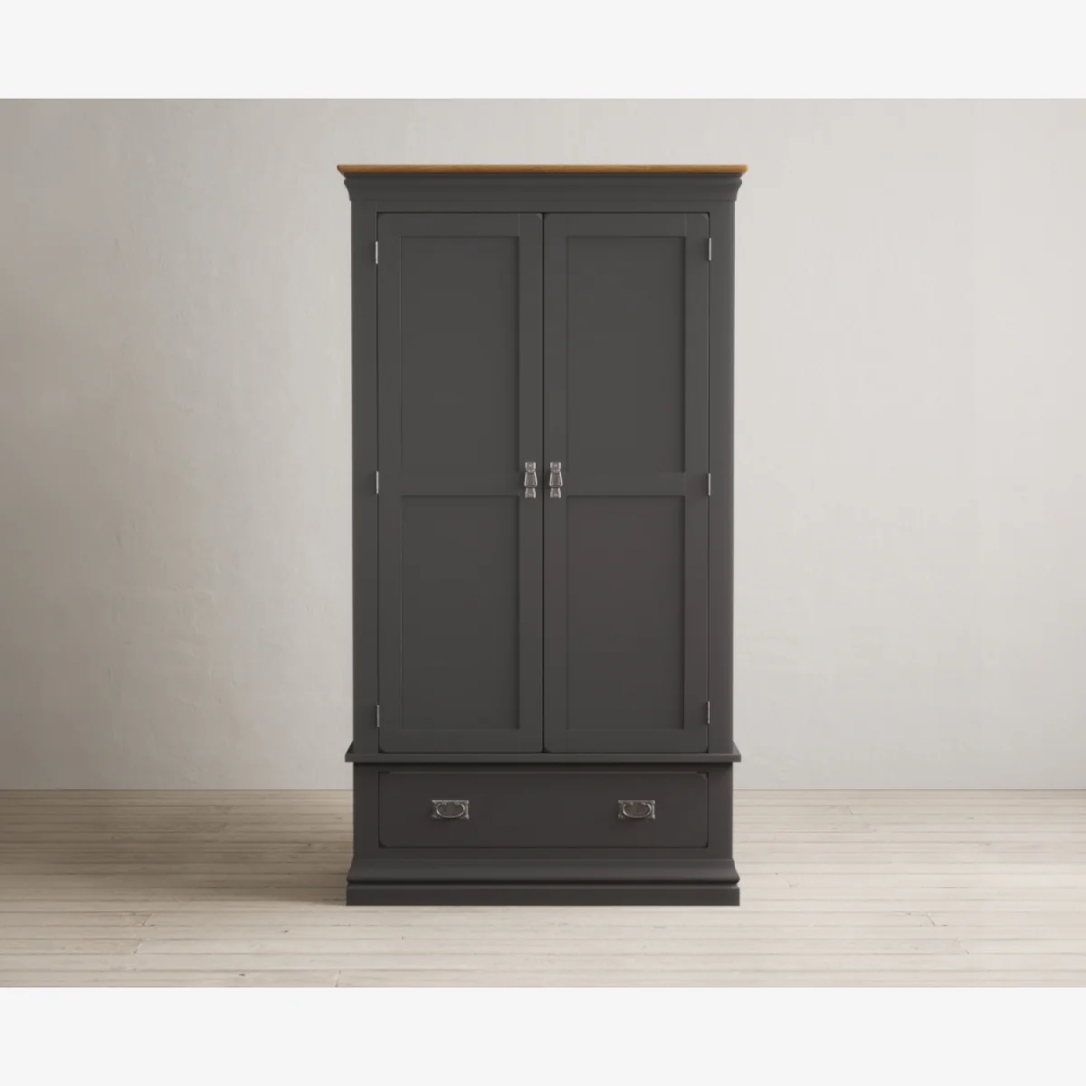 Charwood Oak and Charcoal Painted Double Wardrobe