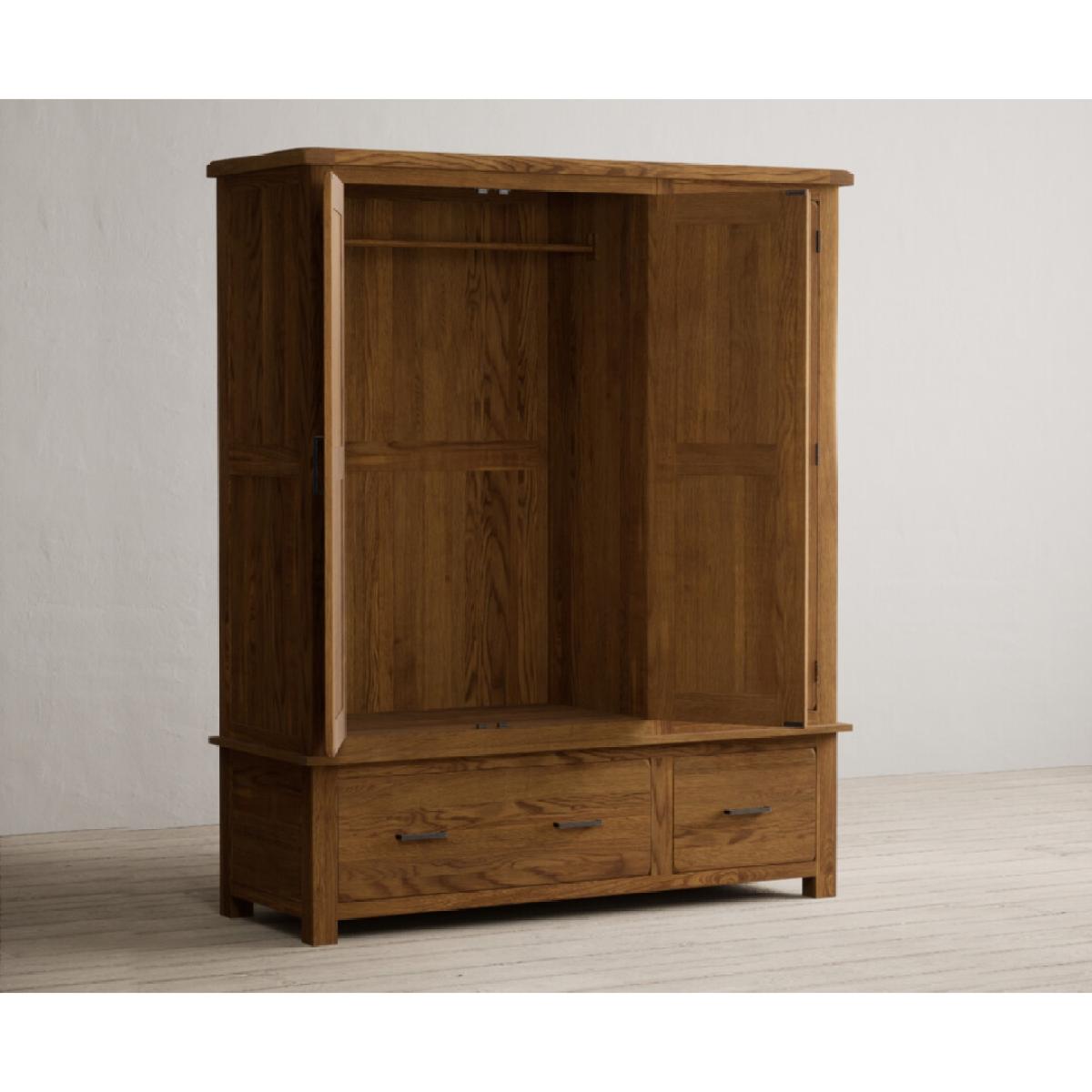Harrogate Rustic Solid Oak Triple Wardrobe – image 6