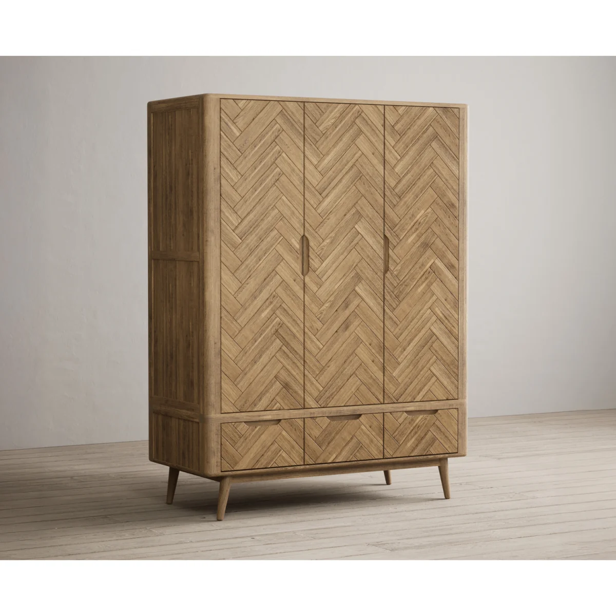 Parven Solid Oak Triple Wardrobe – image 4