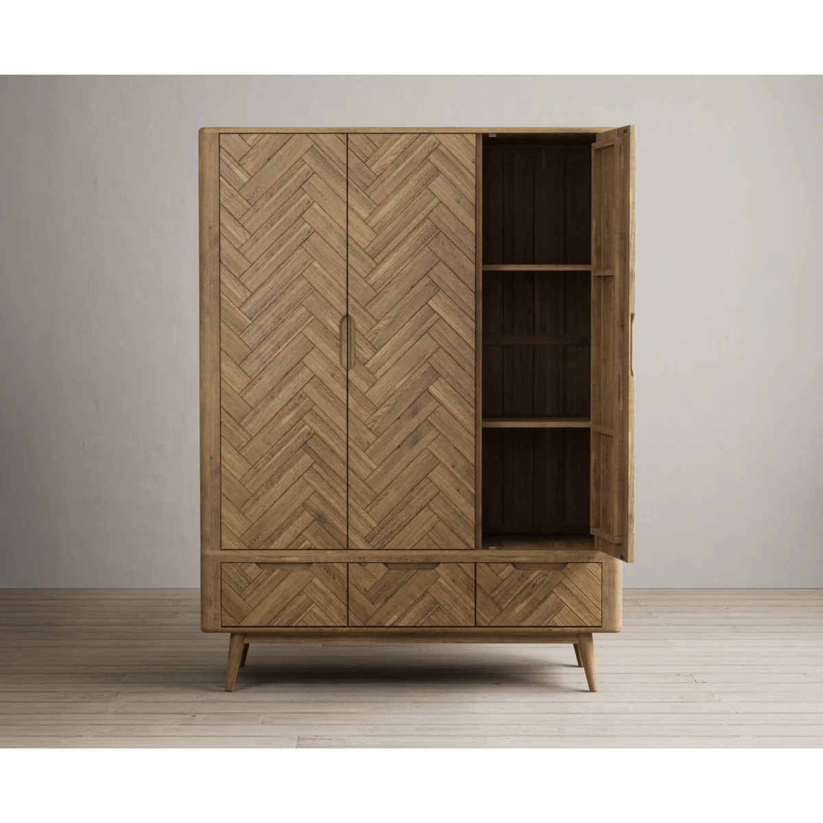 Parven Solid Oak Triple Wardrobe – image 5
