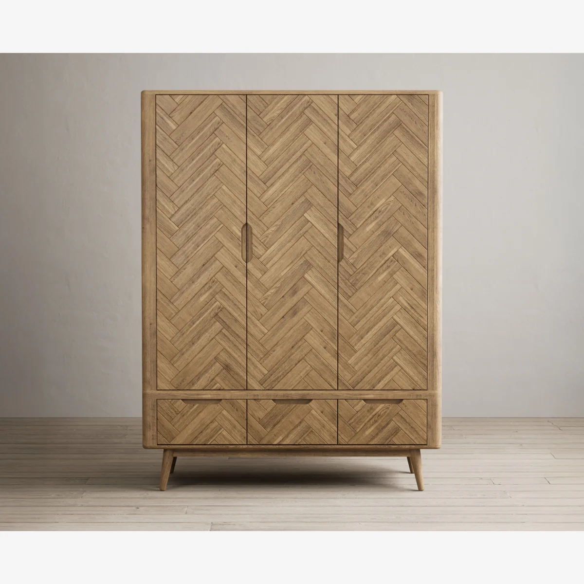 Parven Solid Oak Triple Wardrobe – image 1