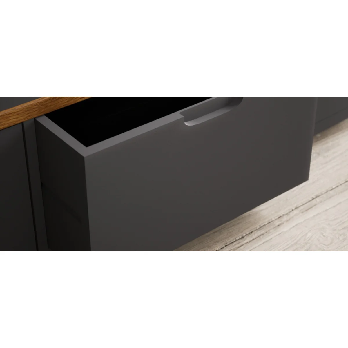 Bradwell Oak and Charcoal Painted Double Wardrobe – image 12