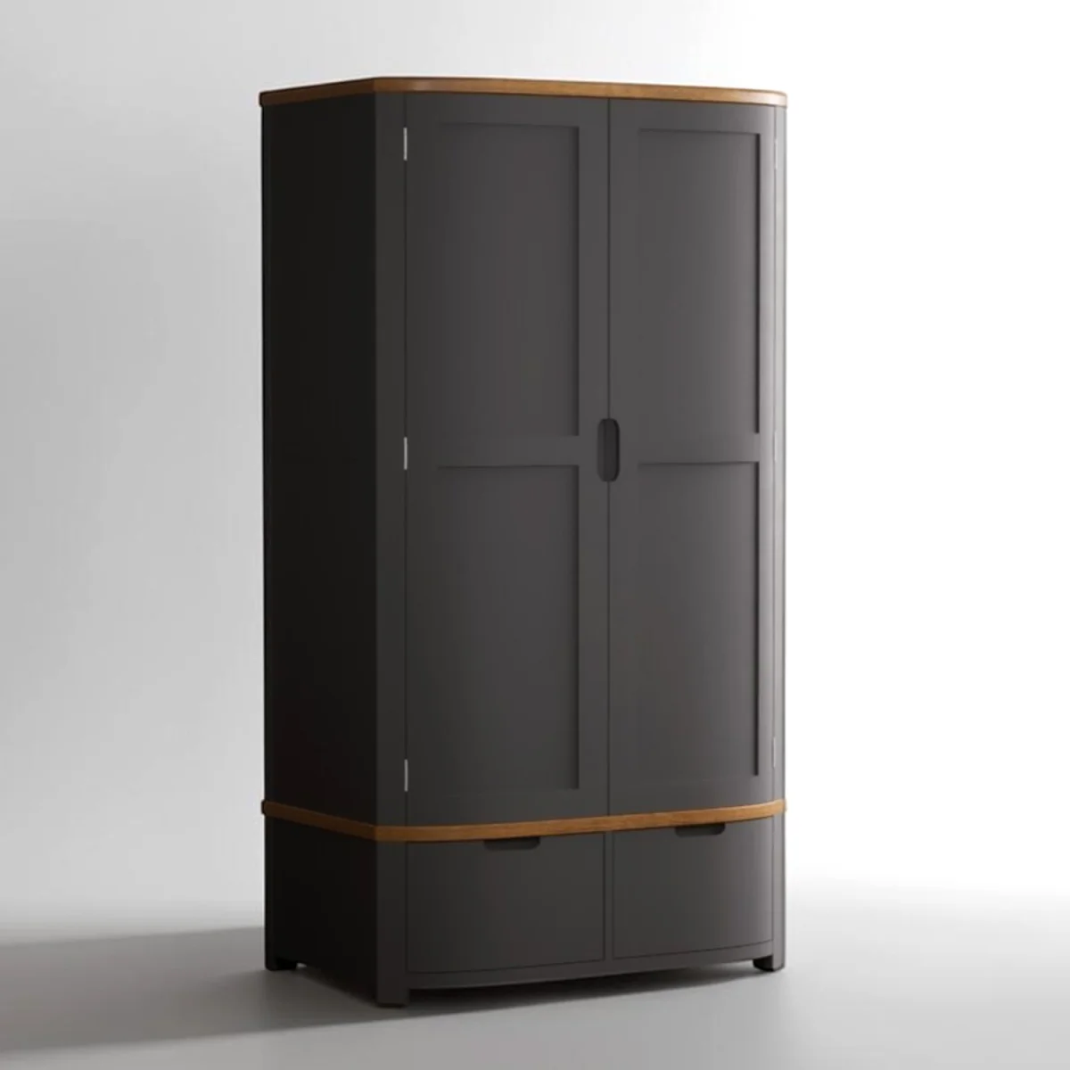 Bradwell Oak and Charcoal Painted Double Wardrobe – image 3
