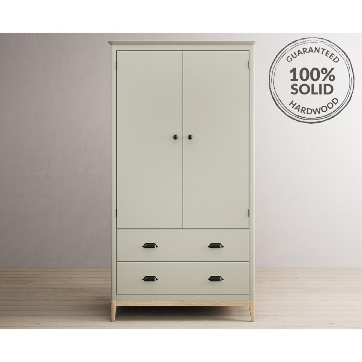 Ancona Oak and Soft Green Painted Double Wardrobe – image 2